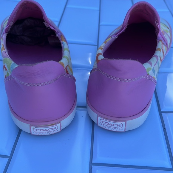 COACH Beale Multicolor Signature Slip On Sneakers PINK Flats! - Picture 8 of 16